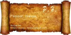 Peszer Hanna névjegykártya